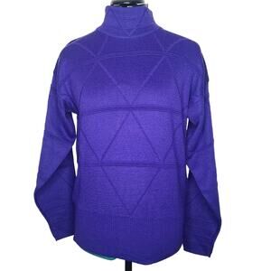 Vtg Tyrolia skiwear purple wool blend turtleneck sweater - no size - M?